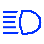 High beam indicator (blue)