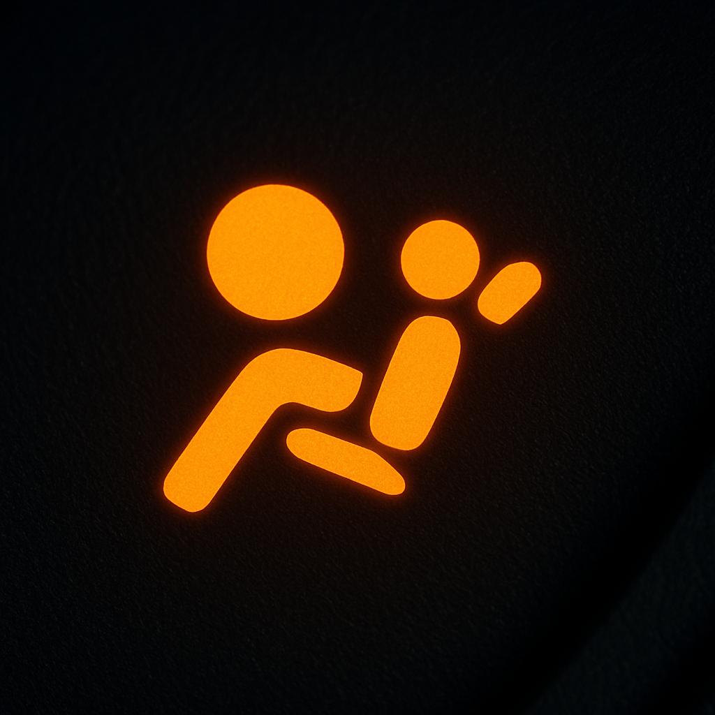 Amber airbag SRS warning symbol