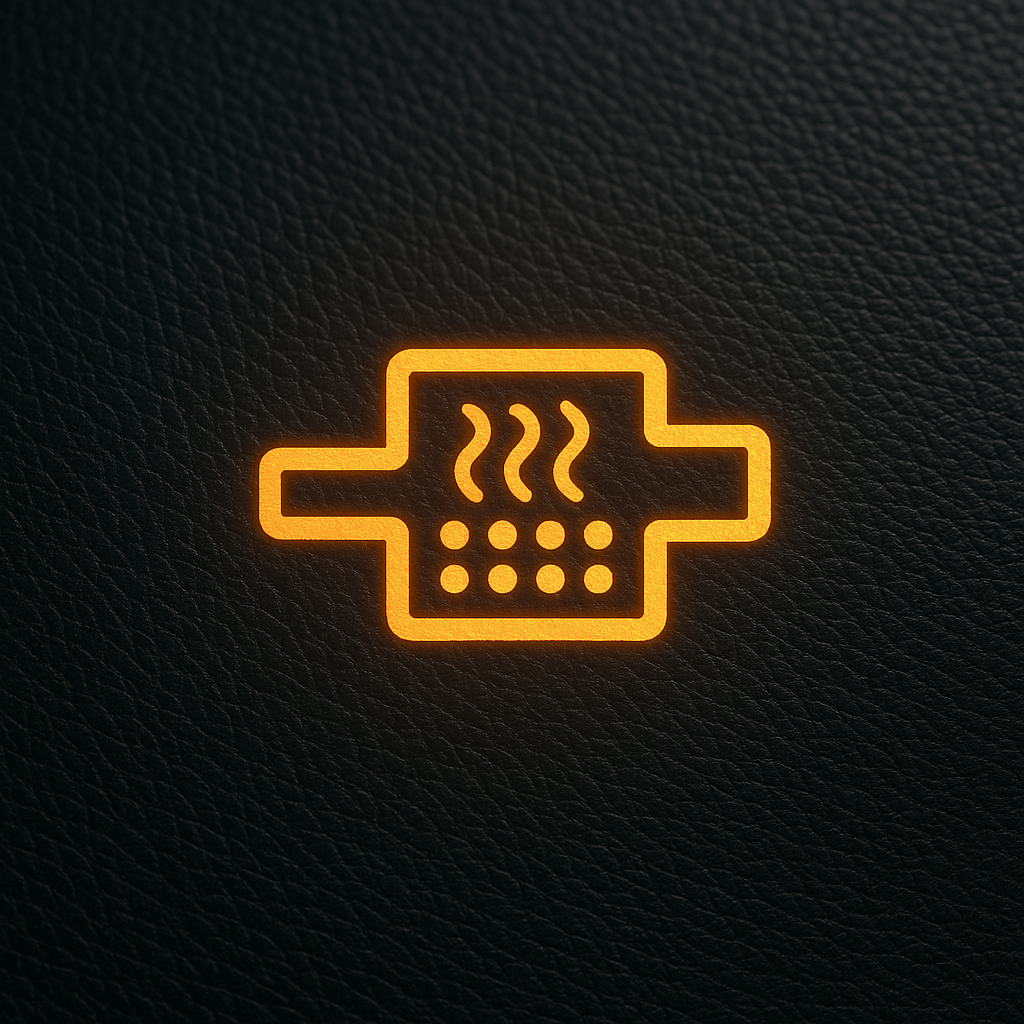 Amber diesel particulate filter warning symbol