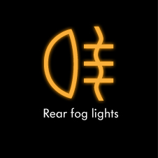 Amber rear fog lamp indicator symbol