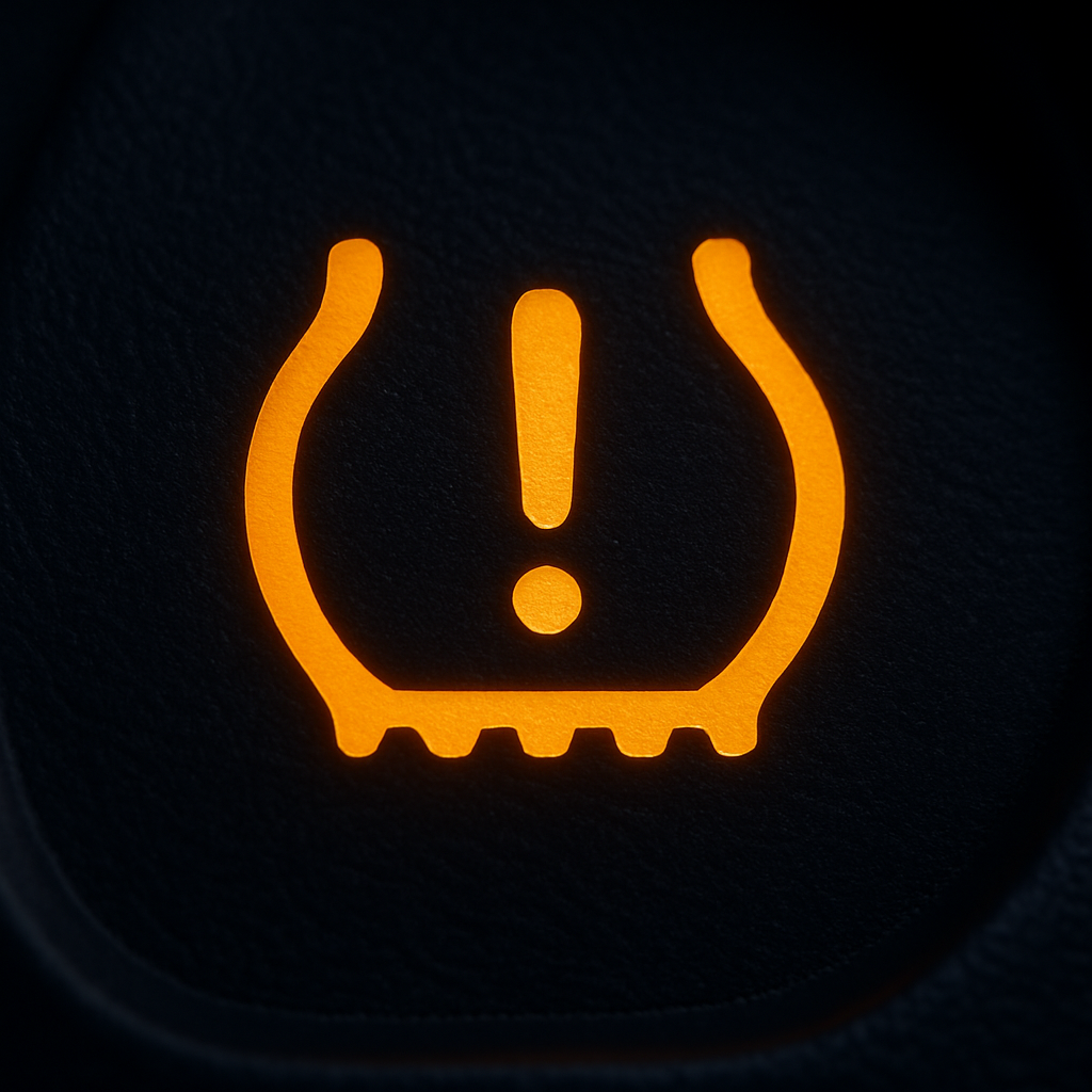 Amber tyre pressure (TPMS) warning symbol